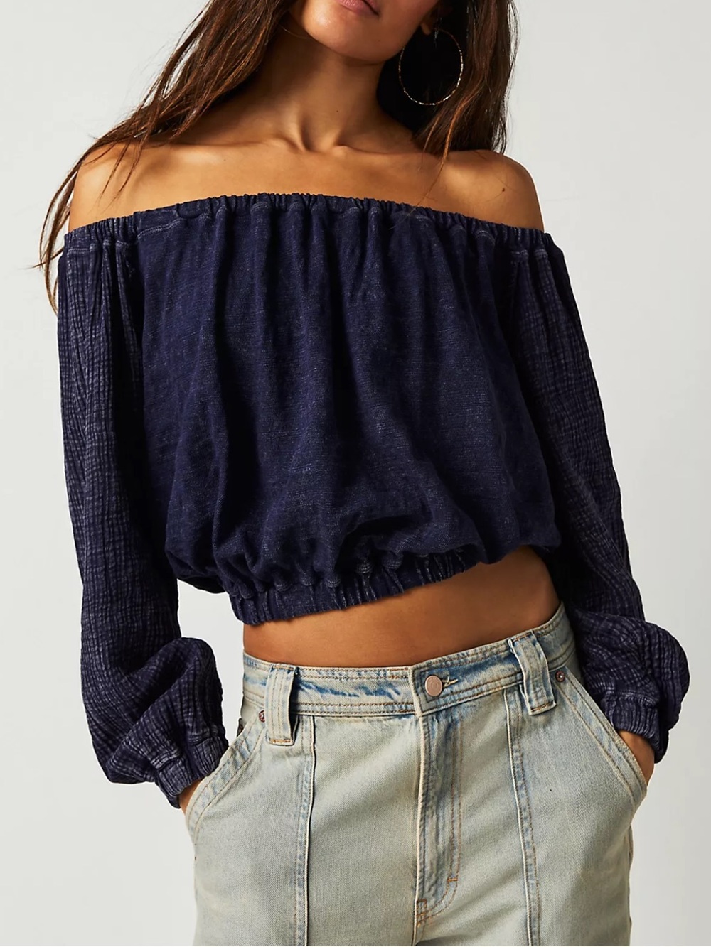 We The Free Parfait Bubble Top Navy Size XL